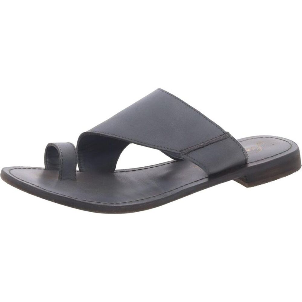 Elegant Grey Leather Sandals